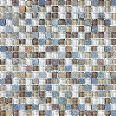 Chesapeake Slate Glass 0.62" x 0.62" Mosaic Amber Tea