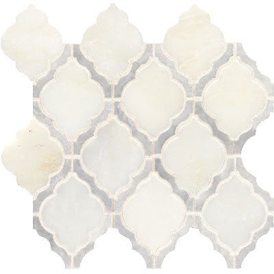 American Olean Candora Mini Arabesque Mosaic Polished Vestal White Blend