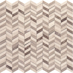 American Olean Candora Mini Chevron Mosaic Polished Light Beige & Brown Blend