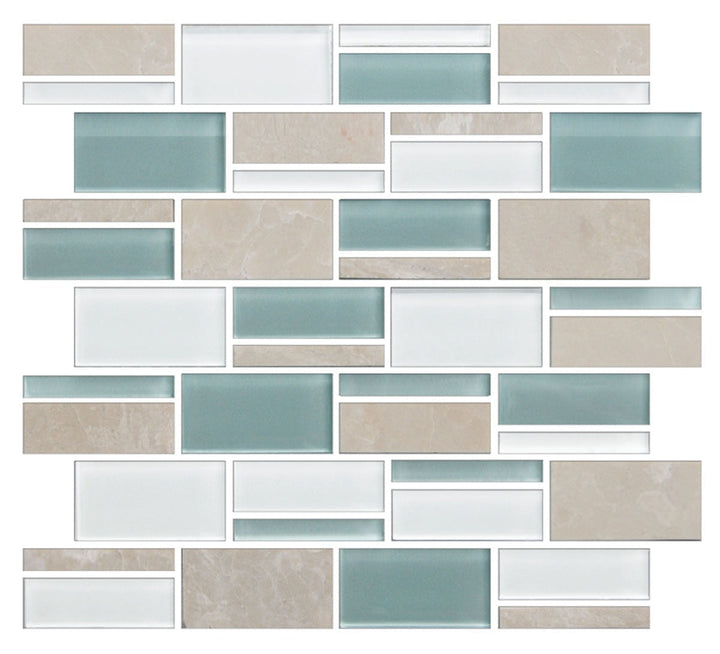 American Olean Color Appeal 12.75" X 11.75" Glass/Stone Blends Pacific Coast