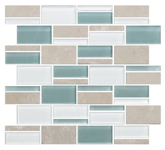 American Olean Color Appeal 12.75" X 11.75" Glass/Stone Blends Pacific Coast