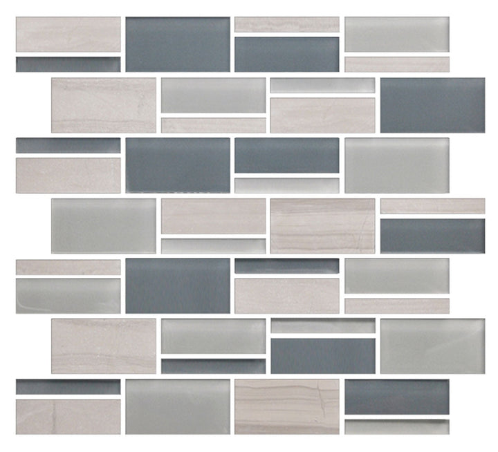 American Olean Color Appeal 12.75" X 11.75" Glass/Stone Blends Sea Cliff