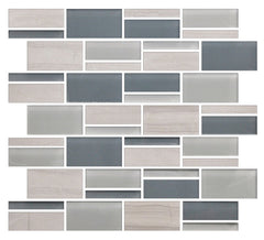 American Olean Color Appeal 12.75" X 11.75" Glass/Stone Blends Sea Cliff