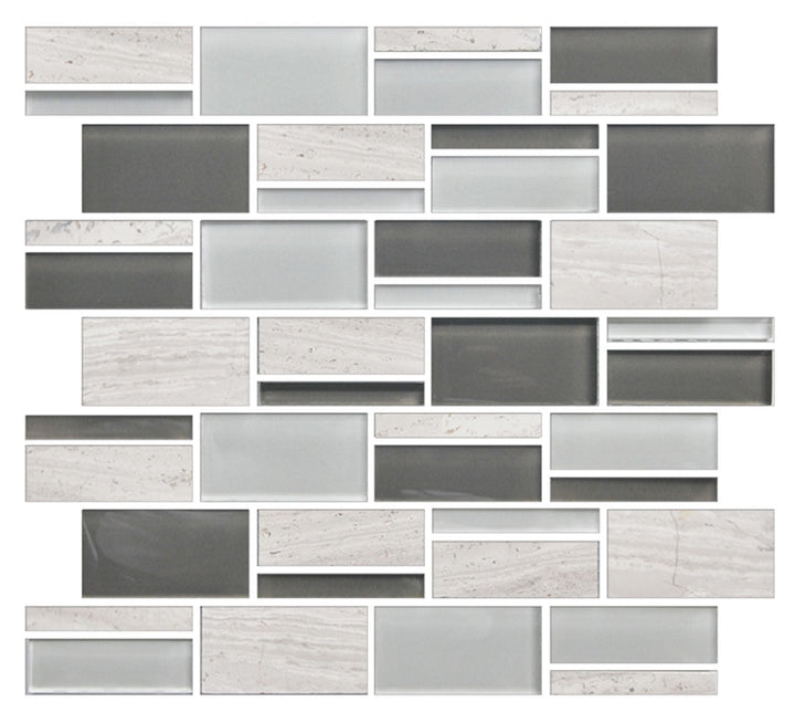 American Olean Color Appeal 12.75" X 11.75" Glass/Stone Blends Mountain Morning