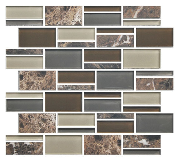 American Olean Color Appeal 12.75" X 11.75" Glass/Stone Blends Tortoise Shell