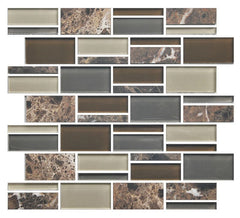 American Olean Color Appeal 12.75" X 11.75" Glass/Stone Blends Tortoise Shell