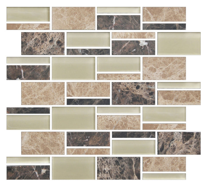 American Olean Color Appeal 12.75" X 11.75" Glass/Stone Blends Pebble Beach