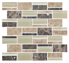 American Olean Color Appeal 12.75" X 11.75" Glass/Stone Blends Pebble Beach
