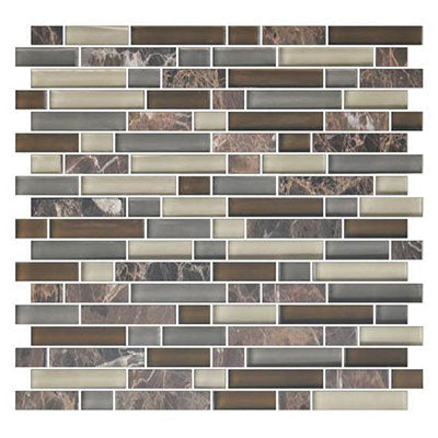 American Olean Color Appeal 11.75" X 12.5" Glass/Stone Blends Tortoise Shell