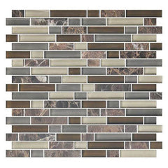 American Olean Color Appeal 11.75" X 12.5" Glass/Stone Blends Tortoise Shell