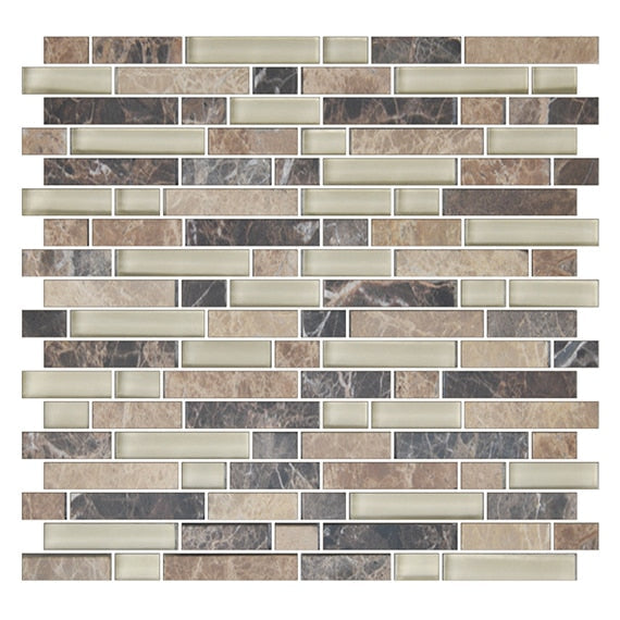 American Olean Color Appeal 11.75" X 12.5" Glass/Stone Blends Pebble Beach