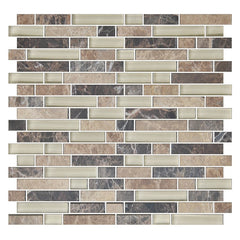 American Olean Color Appeal 11.75" X 12.5" Glass/Stone Blends Pebble Beach