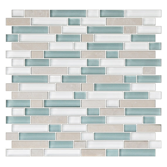 American Olean Color Appeal 11.75" X 12.5" Glass/Stone Blends Pacific Coast