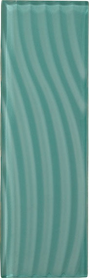 American Olean Color Appeal Abstracts 4" X 12" Wavy Glass Tile Fountain Blue