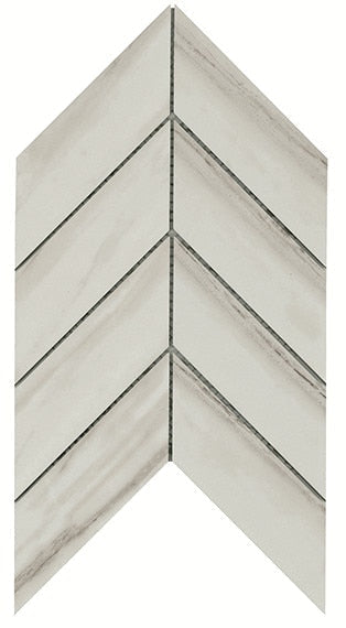 American Olean Ideology 2" X 5" Chevron Polished Carrara White