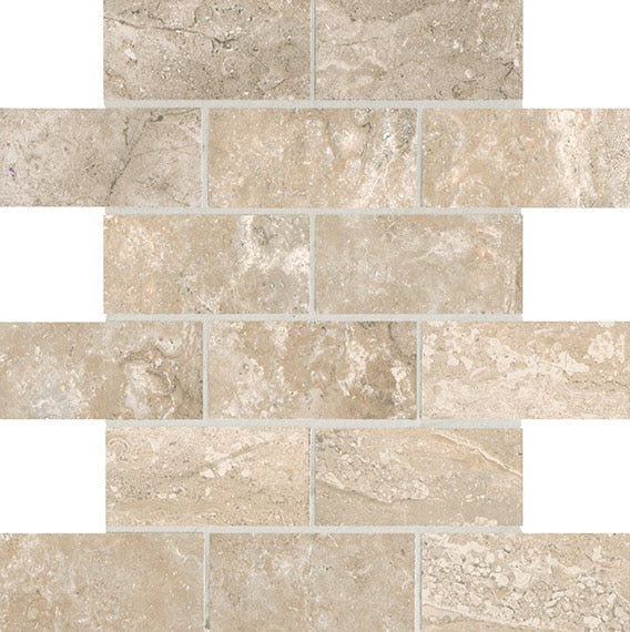 American Olean Laurel Heights 2" X 4" Brick Joint Mosaic Elevated Beige