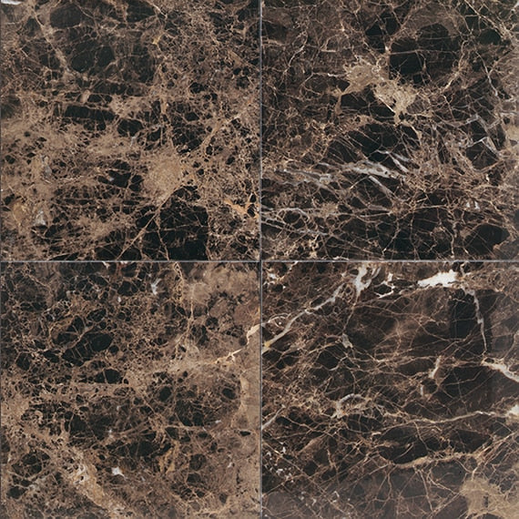 American Olean Marble & Onyx 12" X 12" Emperador Dark
