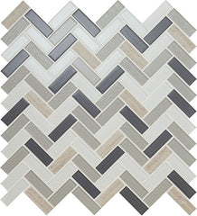Chesapeake Marina 0.62" X 2" Herringbone Mosaic Tranquility