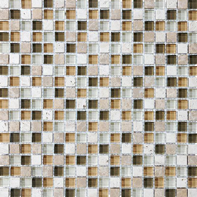 Chesapeake Stone Glass 0.62" X 0.62" Mosaic Bamboo