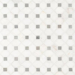 MS International Natural Stone Marble 12" x 12" Mosaic Bianco Dolomite Dotty