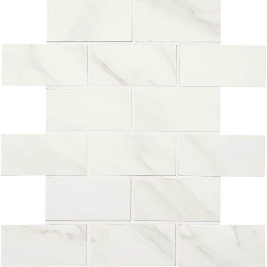 American Olean Mirasol 2" X 4" Brick Joint Mosaic Bianco Carrara