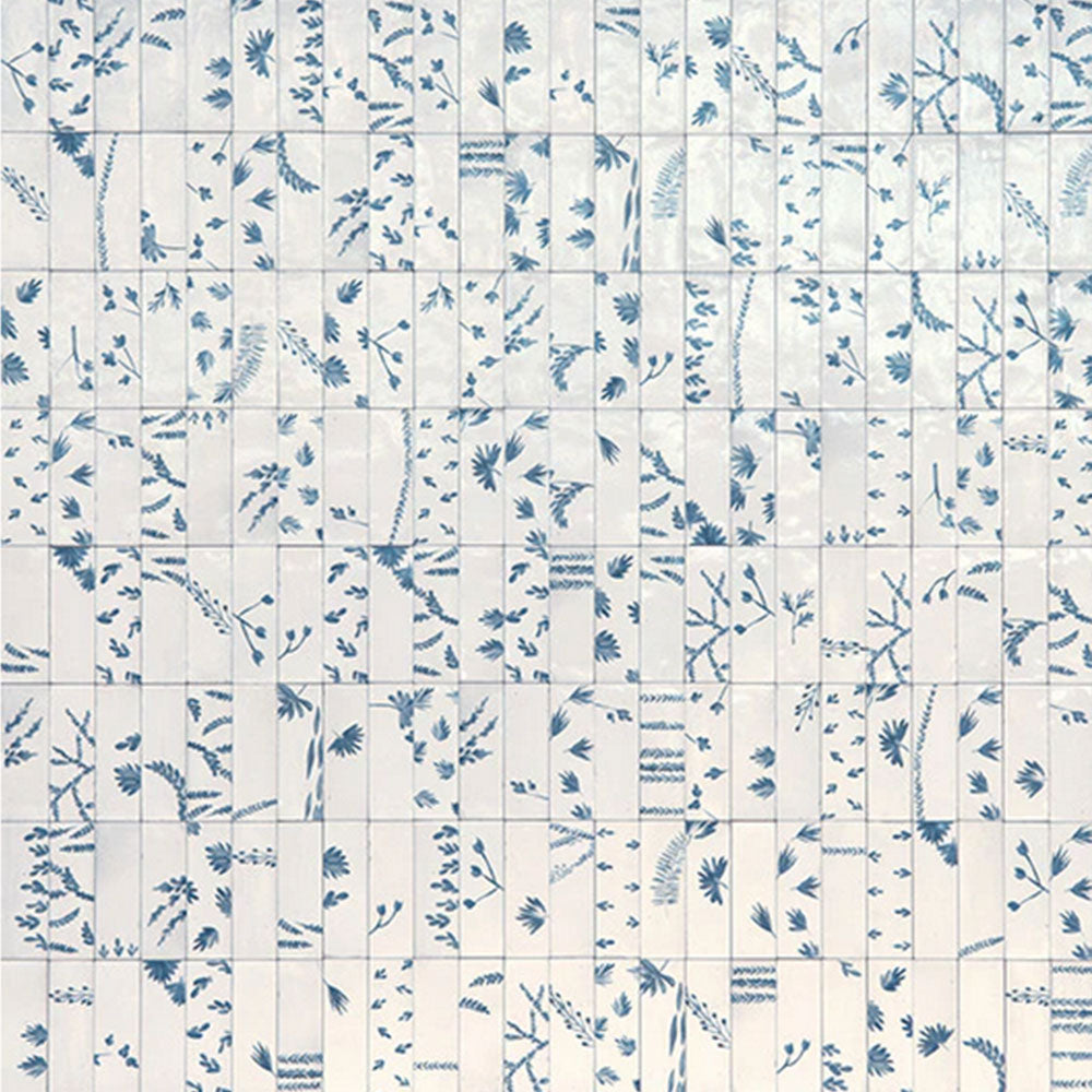 Marazzi Rice 2" X 6" Bianco Deco Leaf