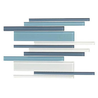 American Olean Color Appeal 12" X 16.75" Glass Blends - Random Interlock Blue Moon