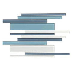 American Olean Color Appeal 12" X 16.75" Glass Blends - Random Interlock Blue Moon