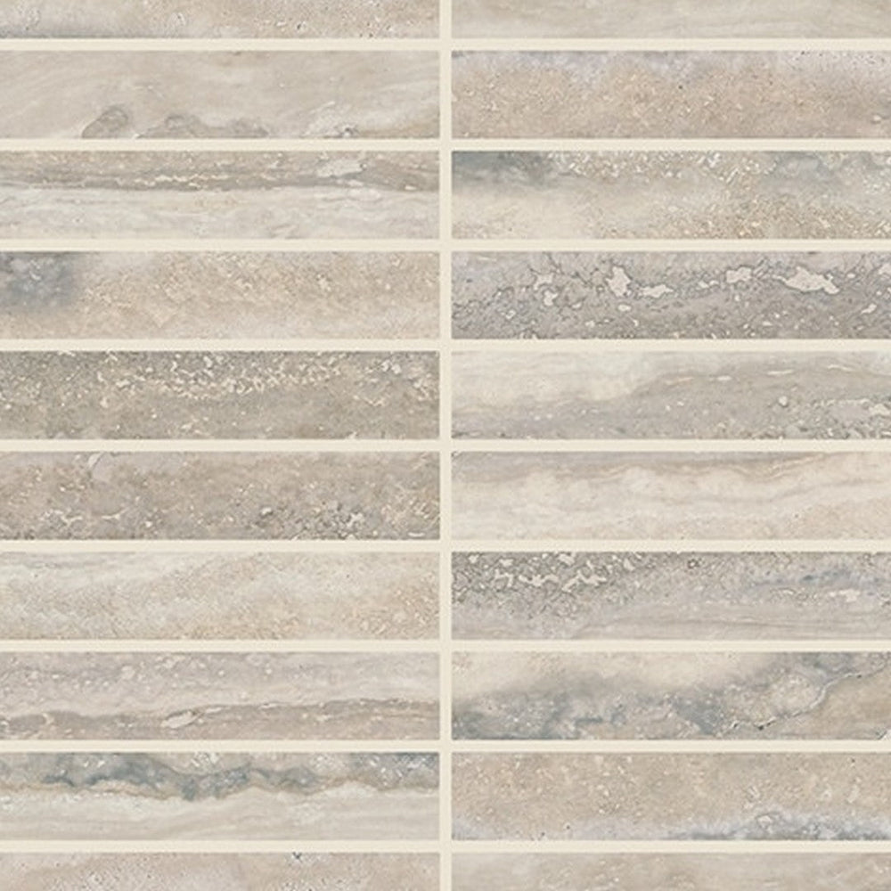 Daltile Calligo 1'' x 6'' Stacked Mosaic 12'' x 10'' Matte Almond