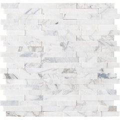 MS International Natural Stone Marble 12" x 12" Mosaic Calacatta Cressa  Peel & Stick 3D
