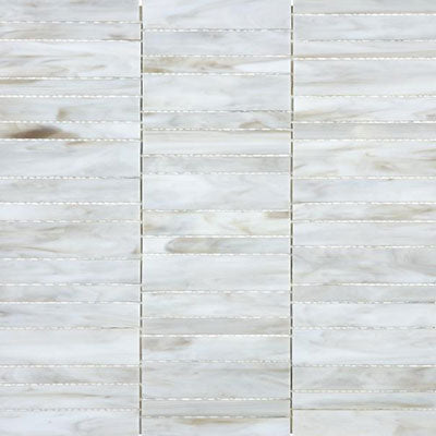 Chesapeake Ornamental Glass Random Stacked Mosaic Special Order Calacatta