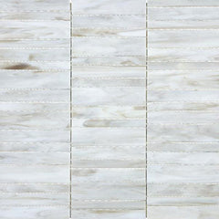 Chesapeake Ornamental Glass Random Stacked Mosaic Special Order Calacatta