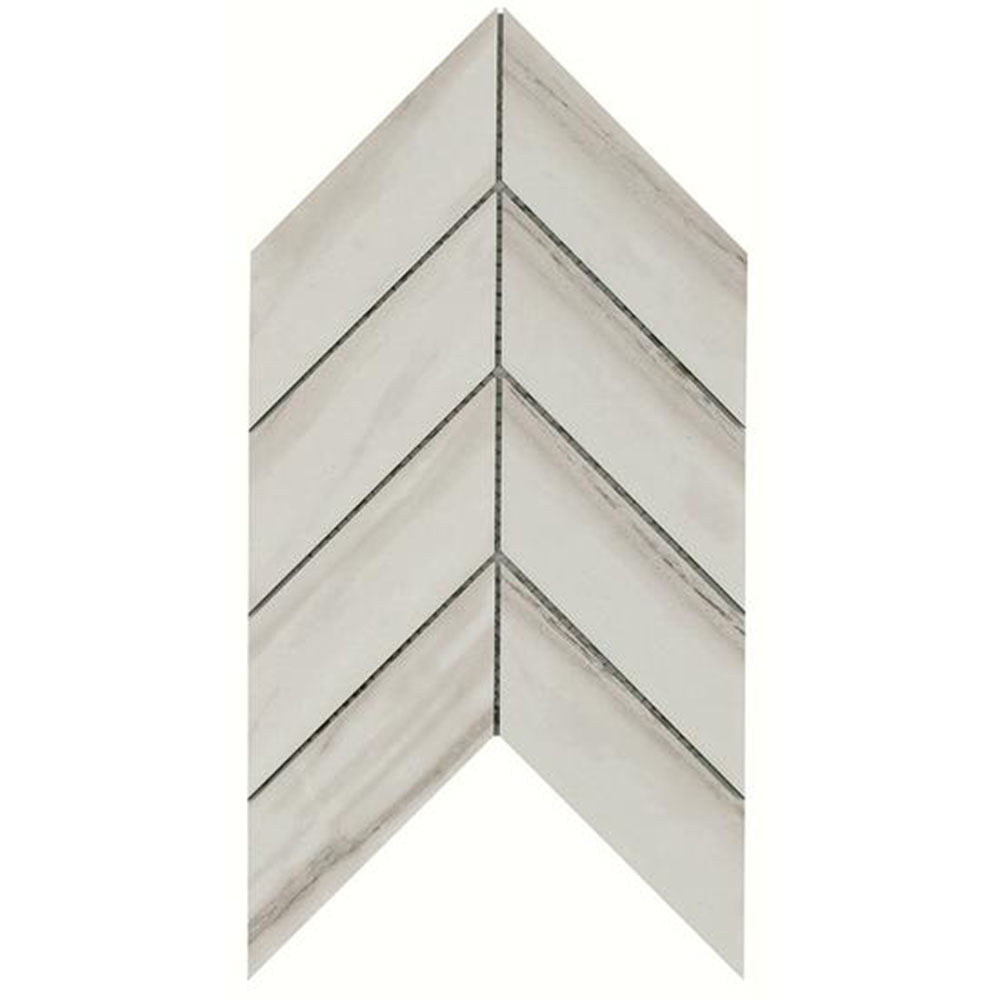 American Olean Ideology 2" X 5" Chevron Polished Calacatta Grey