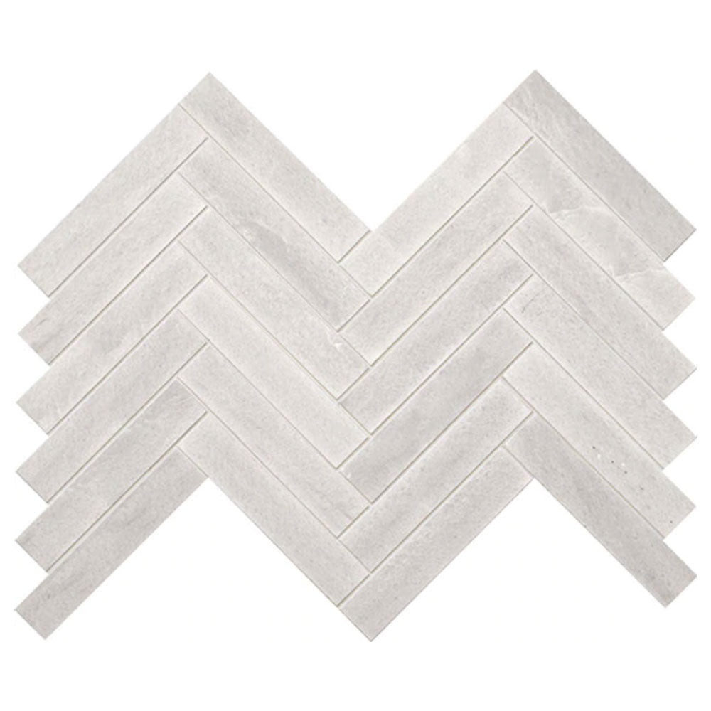 American Olean Ascend Stone 1" X 6" Mosaics Chevron Candid Heather