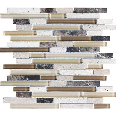 Chesapeake Stone Glass Linear Blend Mosaic Cappuccino