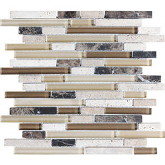 Chesapeake Stone Glass Linear Blend Mosaic Cappuccino