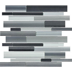 Chesapeake Fused Glass Random Strip Mosaic Carbon