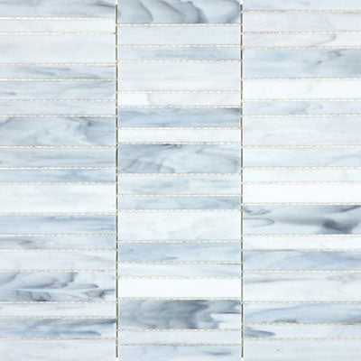 Chesapeake Ornamental Glass Random Stacked Mosaic Special Order Carrara