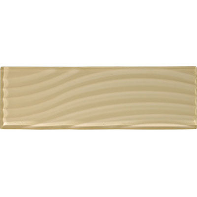 American Olean Color Appeal Abstracts 4" X 12" Wavy Glass Tile Cloud Cream