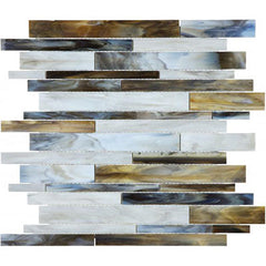 Chesapeake Ornamental Glass Random Strip Mosaic Corallo