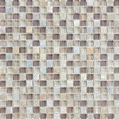 Chesapeake Slate Glass 0.62" x 0.62" Mosaic Cotton Wood