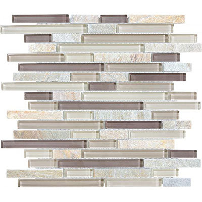 Chesapeake Slate Glass Linear Blend Mosaic Cotton Wood