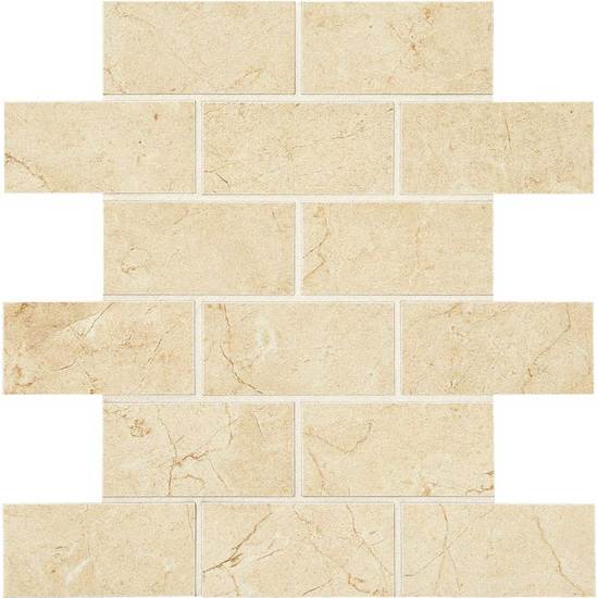 American Olean Mirasol 2" X 4" Brick Joint Mosaic Crema Laila
