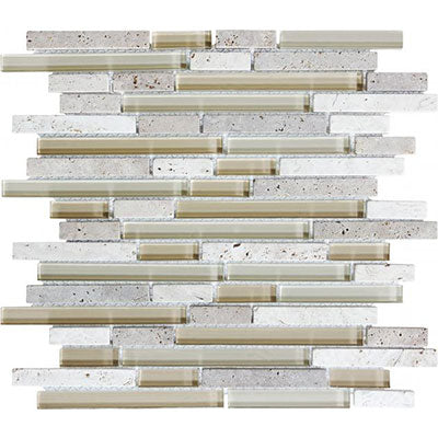 Chesapeake Stone Glass Linear Blend Mosaic Crème Brulee