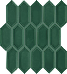Daltile Luminique 2" x 5" Picket Mosaic 12" x 11" Glossy Juniper