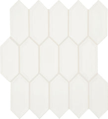 Daltile Luminique 2" x 5" Picket Mosaic 12" x 11" Glossy Arctic White