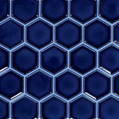 Daltile Artefino Jewel 2.5" Hex Framed Mosaic 14" x 12"  Sapphire