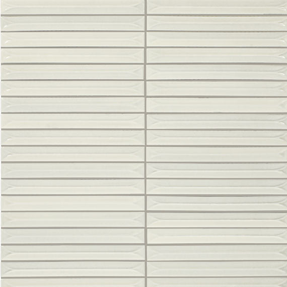 Daltile Artefino Vintage 0.5" x 6" Pyramid Mosaic 12" x 11" Pearl