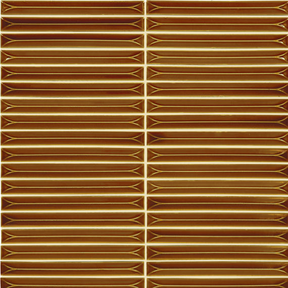 Daltile Artefino Vintage 0.5" x 6" Pyramid Mosaic 12" x 11" Amber