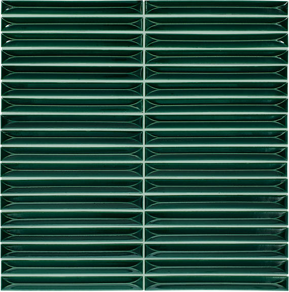 Daltile Artefino Vintage 0.5" x 6" Pyramid Mosaic 12" x 11" Jade